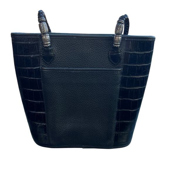 Brighton Black Croc-Embossed Leather Tote Bag A424072 - Picture 2 of 12